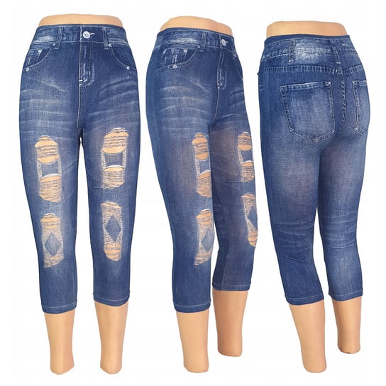 Legginsy Rybaczki Jeans 3/4 Leginsy Spodenki Modne Wzory Getry Wysoki G54 Dajmo