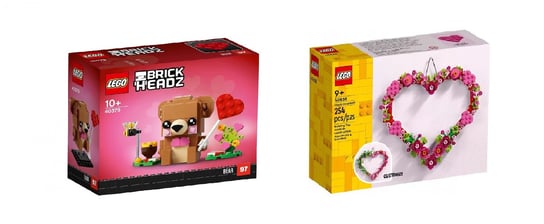 LEGO 40379 BrickHeadz Walentynkowy miś + LEGO ozdoba w kształcie serca LEGO