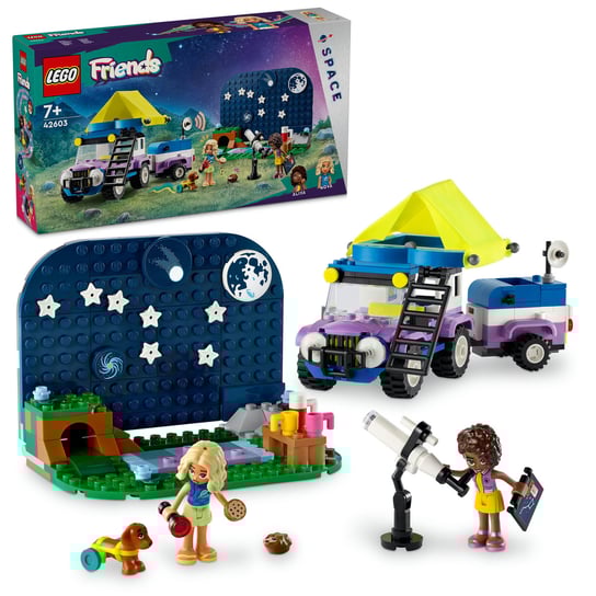 LEGO 42603 Friends, Kamper z mobilnym obserwatorium gwiazd LEGO