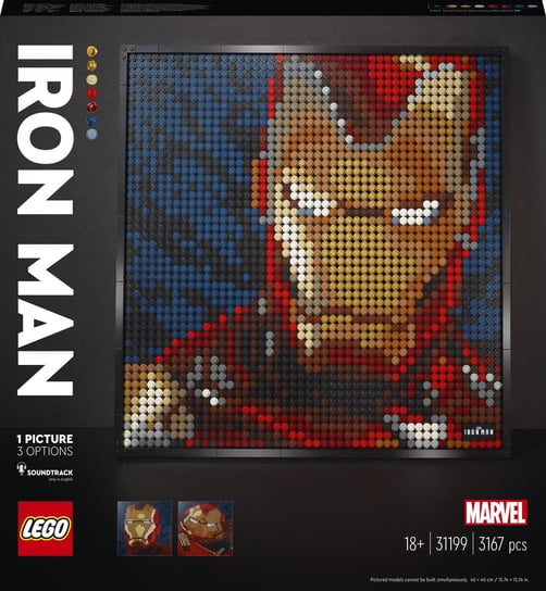 LEGO Art, klocki Iron Man z wytwórni Marvel Studios, 31199 LEGO