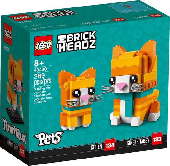 LEGO BrickHeadz, klocki, Pręgowany Rudy Kot, 40480 LEGO