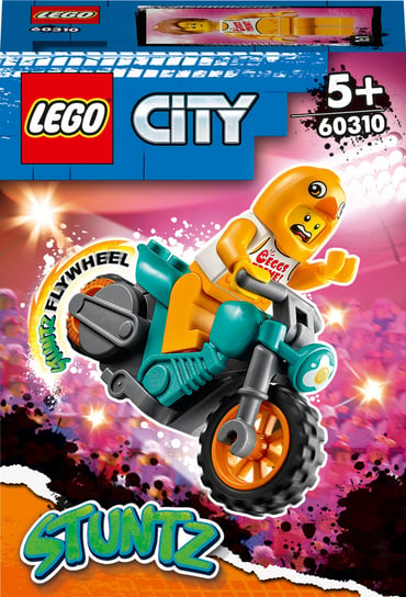 LEGO City, klocki, Motocykl kaskaderski z kurczakiem, 60310 LEGO