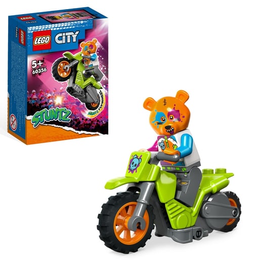 LEGO City, klocki, Motocykl kaskaderski z niedźwiedziem, 60356 LEGO