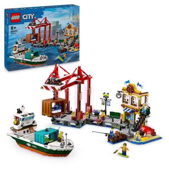 LEGO City, klocki, Nadmorski port ze statkiem towarowym, 60422 LEGO