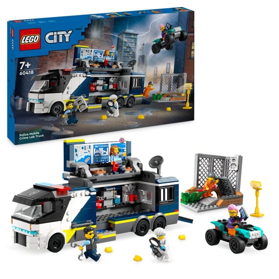 LEGO City, klocki, Policyjna ciężarówka z laboratorium kryminalnym, 60418 LEGO