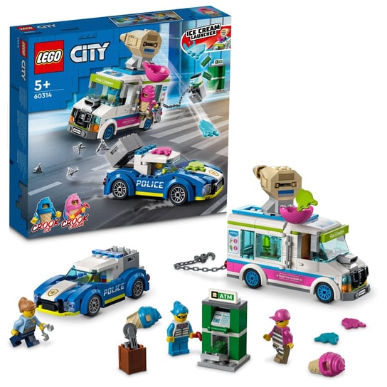 LEGO City, klocki, Policyjny pościg za furgonetką z lodami, 60314 LEGO