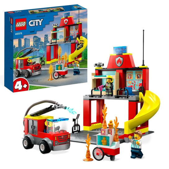 LEGO City, klocki, Remiza strażacka i wóz strażacki, 60375 LEGO