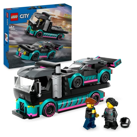 LEGO City, klocki, Samochód wyścigowy i laweta, 60406 LEGO