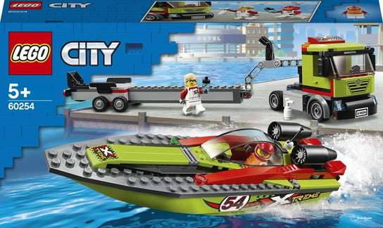 LEGO City, klocki Transporter łodzi wyścigowej, 60254 LEGO