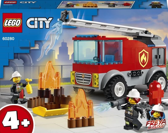 LEGO City, klocki, Wóz strażacki z drabiną, 60280 LEGO