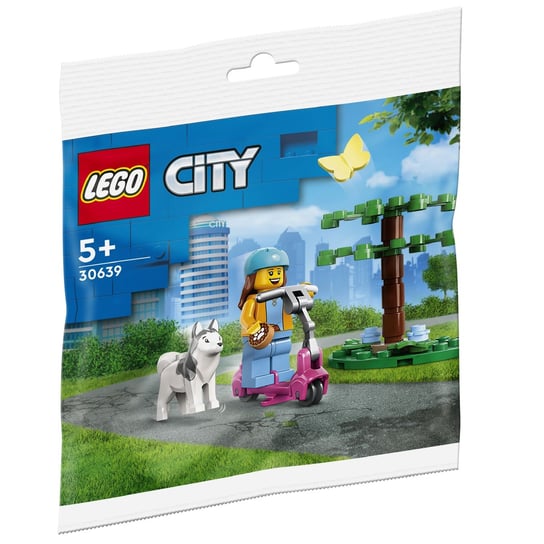 LEGO City, klocki Wybieg dla psów i hulajnoga, 30639 LEGO