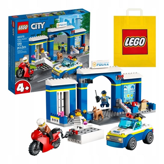 LEGO City Posterunek policji - Pościg (60370) + Torba Lego + Katalog PDF LEGO