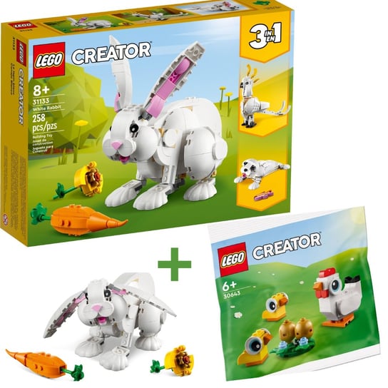LEGO CREATOR Biały królik 31133 + Kurczaczki i jajka na Wielkanoc LEGO