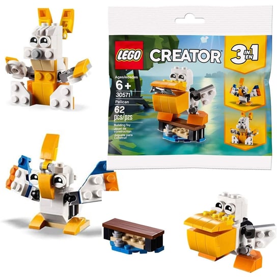 LEGO Creator, klocki konstrukcyjne Pelikan, zestaw 3w1 LEGO
