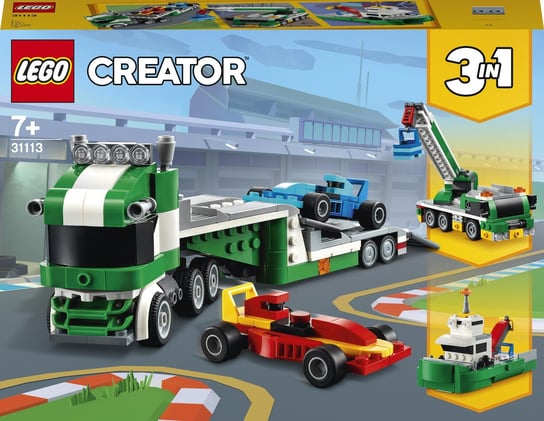 LEGO Creator, klocki Laweta z wyścigówkami, 31113 LEGO