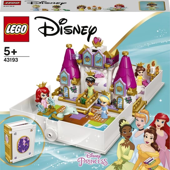 LEGO Disney Princess, klocki, Książka z przygodami Arielki, Belli, Kopciuszka i Tiany, 43193 LEGO