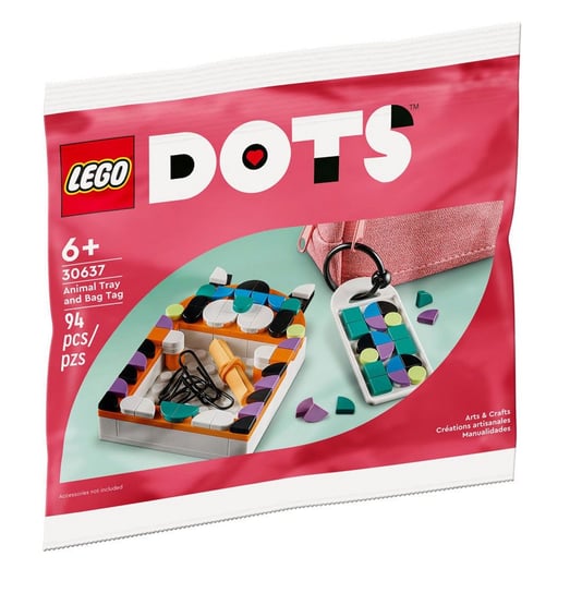 LEGO Dots Tacka w kształcie zwierzaka i zawieszka na torbę 30637 LEGO