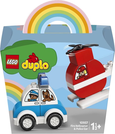 LEGO DUPLO, klocki Helikopter strażacki i radiowóz, 10957 LEGO