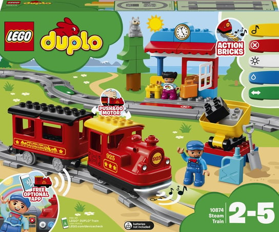 LEGO DUPLO, klocki Pociąg parowy 10874 LEGO