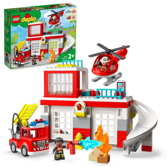 LEGO DUPLO, klocki Remiza strażacka i helikopter, 10970 LEGO