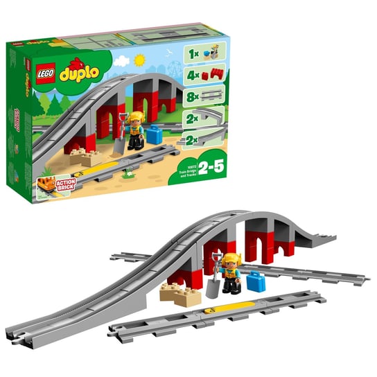 LEGO DUPLO, klocki Tory kolejowe i wiadukt, 10872 LEGO
