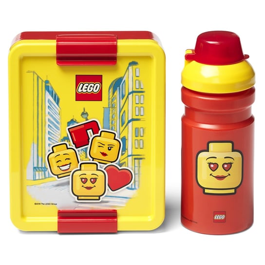 LEGO, Girl, Czerwono-Żółty Zestaw Lunch Box, Śniadaniówka I Bidon, 390 ml LEGO