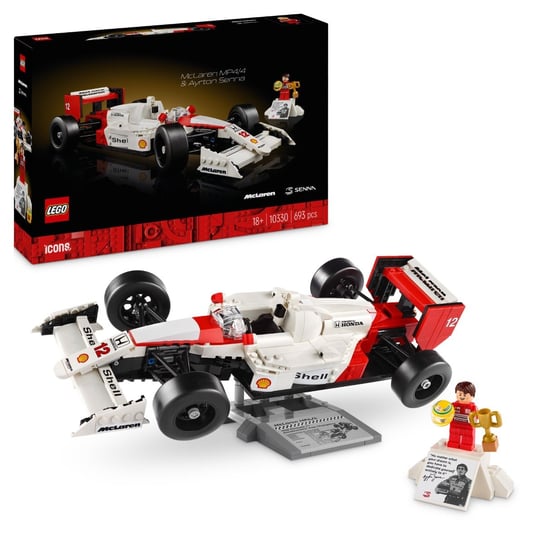 LEGO Icons, klocki, McLaren MP4/4 i Ayrton Senna, 10330 LEGO
