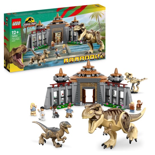 LEGO Jurassic Park, klocki, Centrum dla odwiedzających: atak tyranozaura i raptora, 76961 LEGO