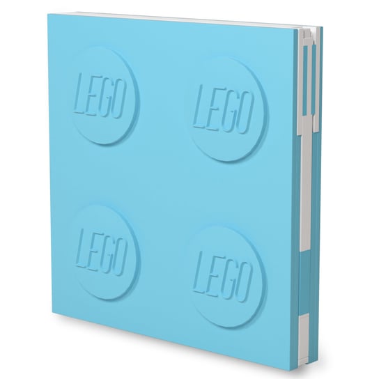 LEGO, Kwadratowy notatnik, z długopisem, błękitny LEGO