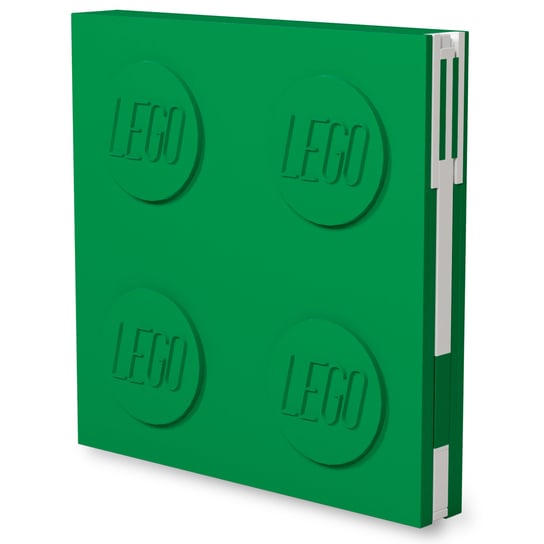 LEGO, Kwadratowy notatnik, z długopisem, zielony LEGO