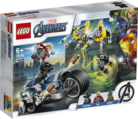 LEGO Marvel, Avengers, klocki Avengers Walka na motocyklu, 76142 LEGO