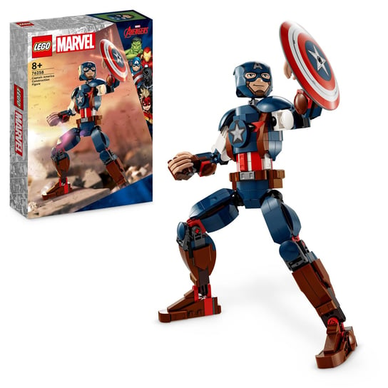 LEGO Marvel, Figurka Kapitana Ameryki do zbudowania, 76258 LEGO