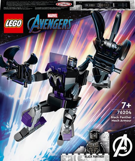 LEGO Marvel, klocki, Avengers, Mechaniczna zbroja Czarnej Pantery, 76204 LEGO