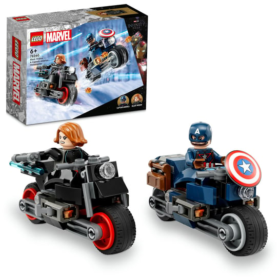 LEGO Marvel, klocki, Motocykle Czarnej Wdowy i Kapitana Ameryki, 76260 LEGO