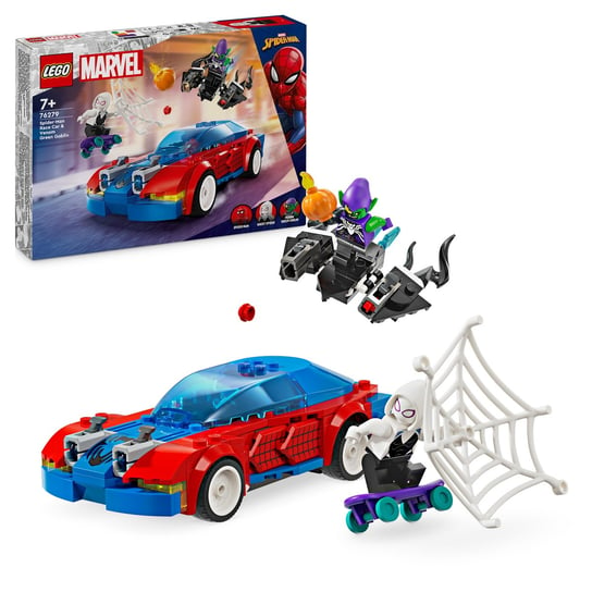 LEGO Marvel, klocki, Wyścigówka Spider-Mana i Zielony Goblin, 76279 LEGO