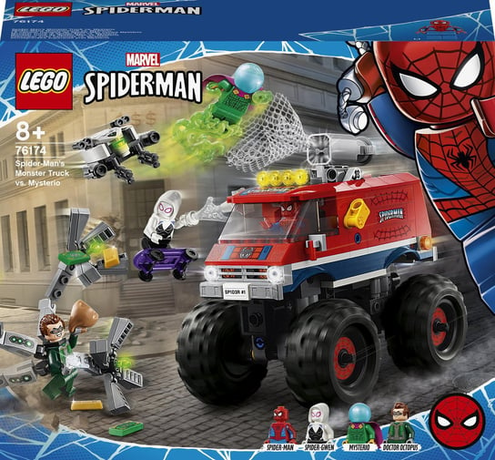LEGO Marvel, Spider-Man, klocki Monster truck Spider-Mana kontra Mysterio, 76174 LEGO