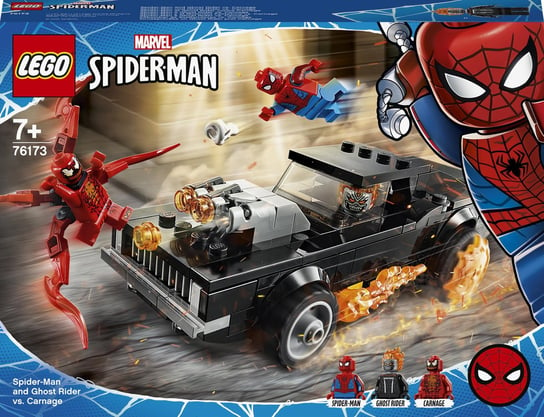 LEGO Marvel, Spider-Man, klocki Spider-Man i Upiorny Jeździec kontra Carnage, 76173 LEGO