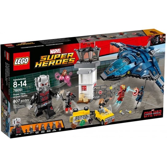 LEGO Marvel, Super Heroes, Kapitan Ameryka, klocki Bitwa na lotnisku, 76051 LEGO