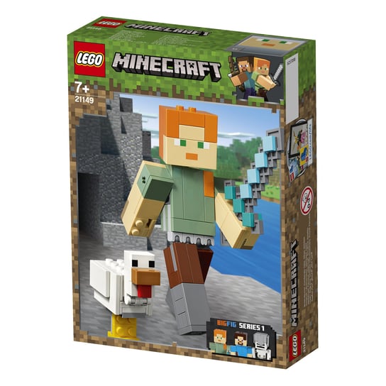LEGO Minecraft, klocki BigFig - Alex z kurczakiem LEGO