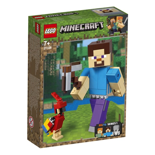 LEGO Minecraft, klocki BigFig - Steve z papugą LEGO