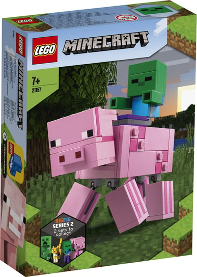 LEGO Minecraft, klocki BigFig Świnka i Mały Zombie, 21157 LEGO
