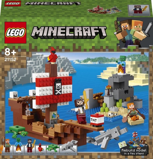 LEGO Minecraft, klocki, Przygoda na statku pirackim, 21152 LEGO