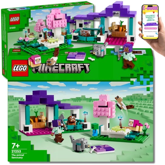 LEGO® MINECRAFT – ZESTAW REZERWAT ZWIERZĄT 21253 | Uroczy Rezerwat z Figurką KLOCKI PREZENT + EBOOK LEGO