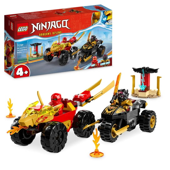 LEGO Ninjago, klocki, Bitwa samochodowo-motocyklowa między Kaiem a Rasem, 71789 LEGO