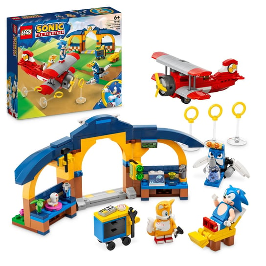 LEGO Sonic the Hedgehog, klocki, Tails z warsztatem i samolot Tornado, 76991 LEGO