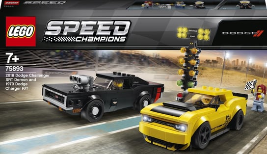 LEGO Speed Champions, klocki, 2018 Dodge Challenger SRT Demon oraz 1970 Dodge Charger R/T LEGO