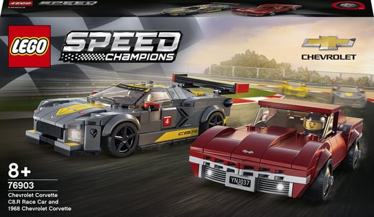 LEGO Speed Champions, klocki, Samochód, Chevrolet Corvette C8.R i 1968, 76903 LEGO