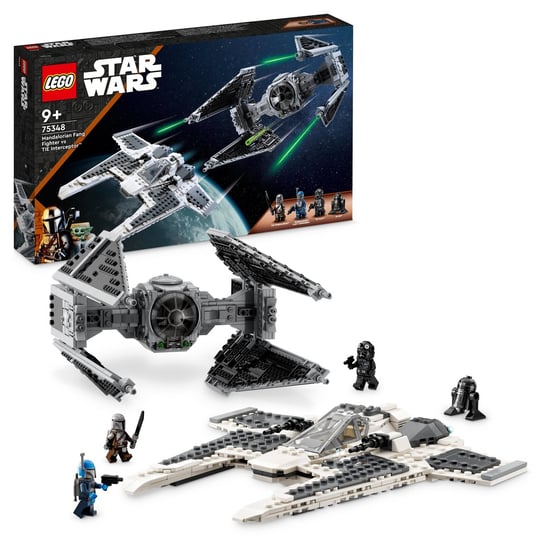 LEGO Star Wars, klocki, Mandaloriański myśliwiec Fang Fighter kontra TIE Interceptor, 75348 LEGO