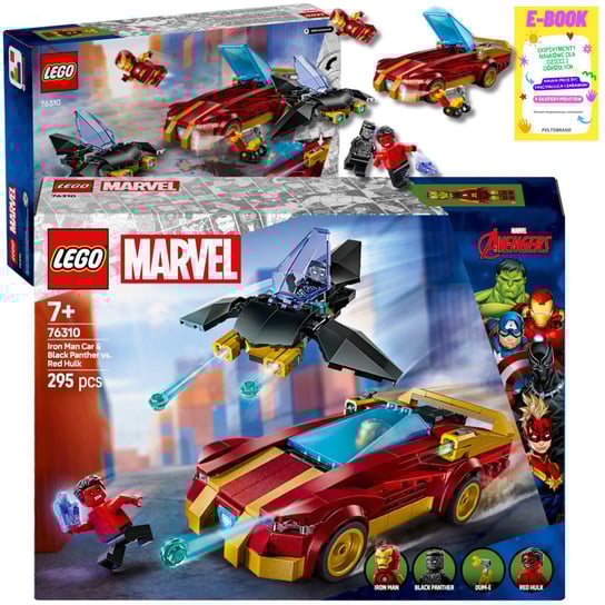 LEGO SUPER HEROES Auto Iron Mana i Czarna Pantera vs Czerwony Hulk 76310 LEGO PREZENT + EBOOK LEGO