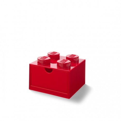 LEGO, Szufladka na biurko, klocek, Brick 4, czerwona LEGO